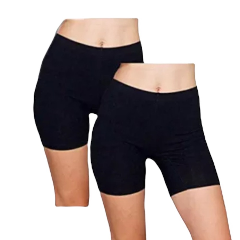 Emprella Slip Shorts Pack Black Bike Shorts Stretch Boyshorts Large 2pk Cotton.